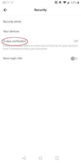 Two factor authentication tiktok